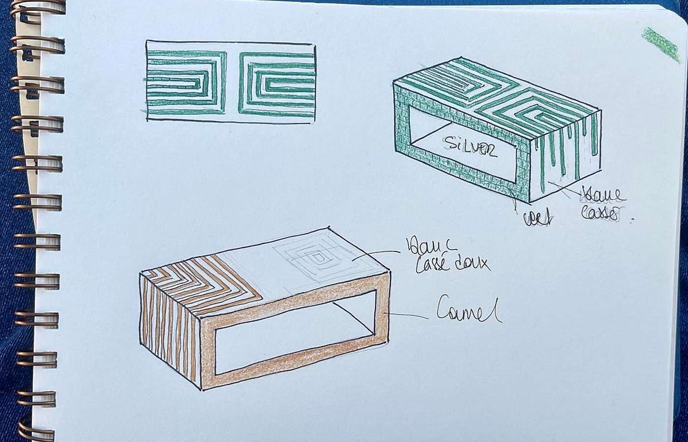 Croquis général d'une table basse